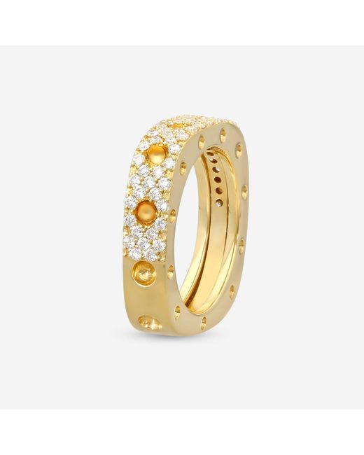 Roberto Coin Metallic Pois Moi 18K Diamond 1-Row Square Band Ring Sz. 6 888703Ay60X0