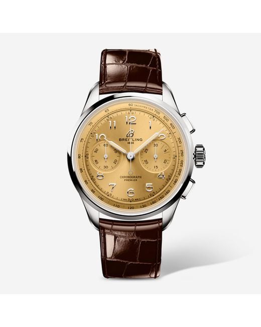 Breitling Metallic Premier 09 Chronograph Stainless Steel Manual Wind Watch Ab0930F51H1P1 for men