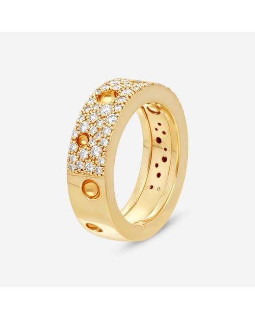 Roberto Coin Metallic Pois Moi Luna 18K Diamond Band Ring Sz. 6.5 8882509Aj65X