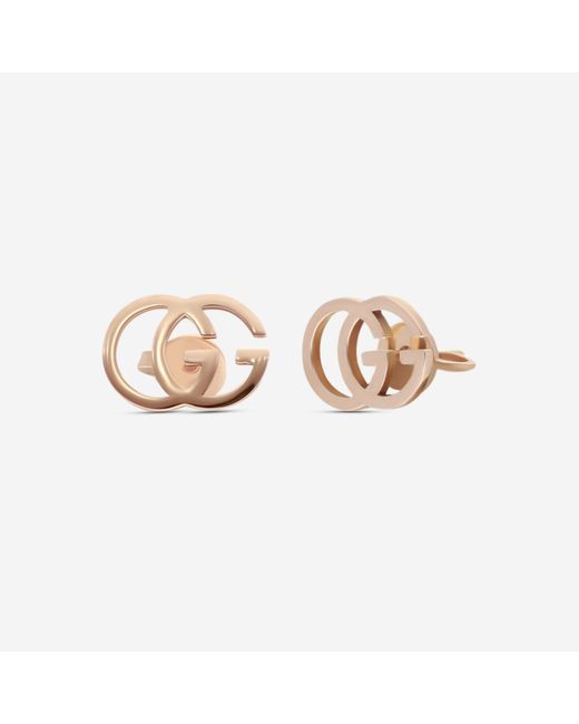 Gucci Metallic Gg Running 18K Stud Earrings Ybd70280100100U