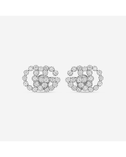 Gucci Metallic Gg Running 18K Diamond Stud Earrings Ybd48167600300U