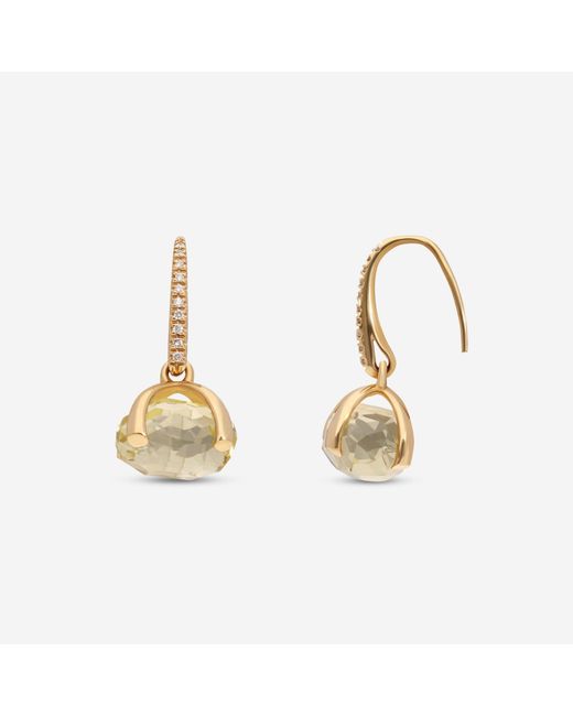 Nanis Metallic Bon-Bon 18K Diamond & Citrine Huggie Earrings Os1-474