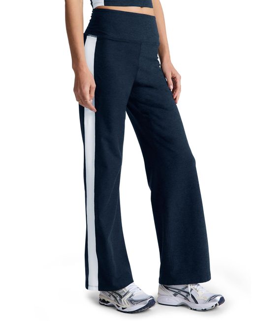 Beyond Yoga Blue Women's Spacedye Line Up Wide Leg Pant