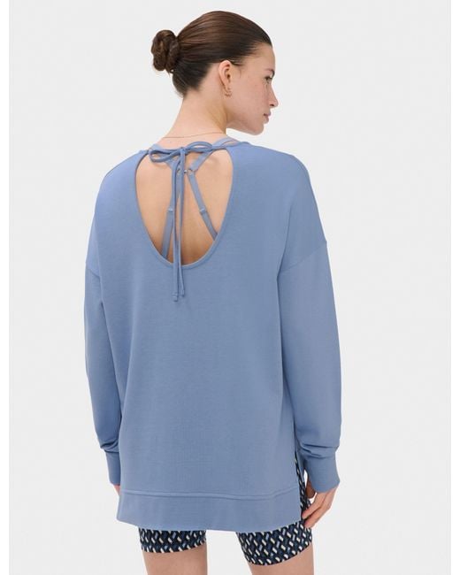 Sweaty Betty Blue Women's After Class Open Back Tie Sweatshirt