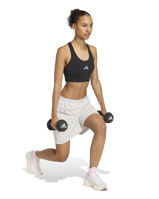 Adidas Black Women's Adi365 Running Pocket Medium Support Sports Bra