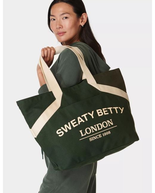 Sweaty Betty Green Women's Essentials Canvas Tote
