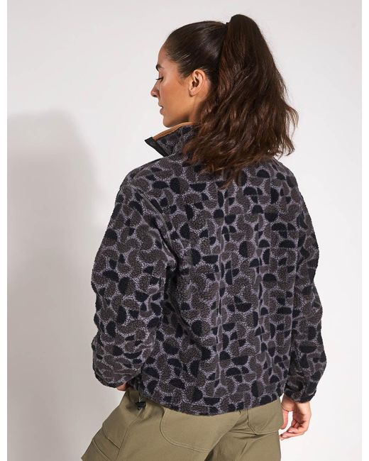 Columbia Blue Women's Helvetia Ii Cropped Sherpa Half Snap Printed Fleece
