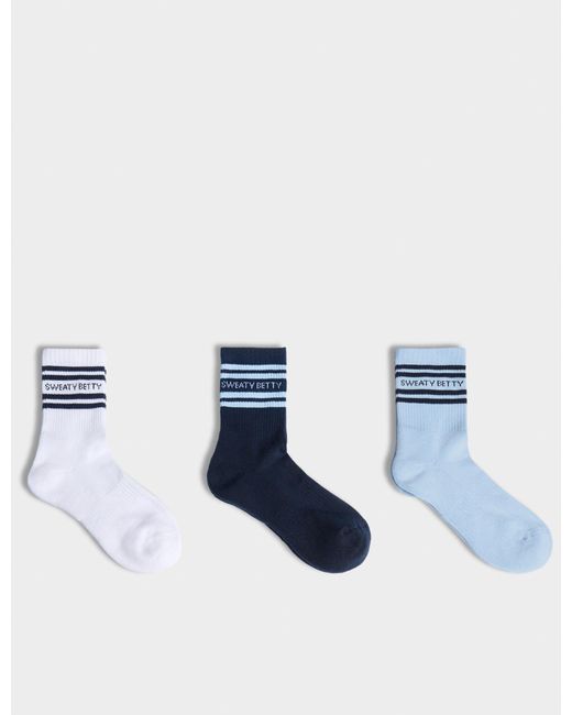 Sweaty Betty Blue Women's Varsity Slogan Socks 3 Pack