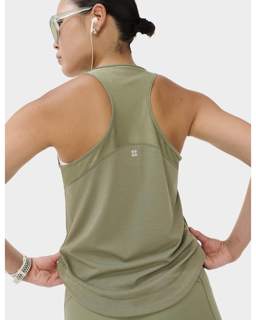 Sweaty Betty Green Women's Breathe Easy Mesh Run Vest Top