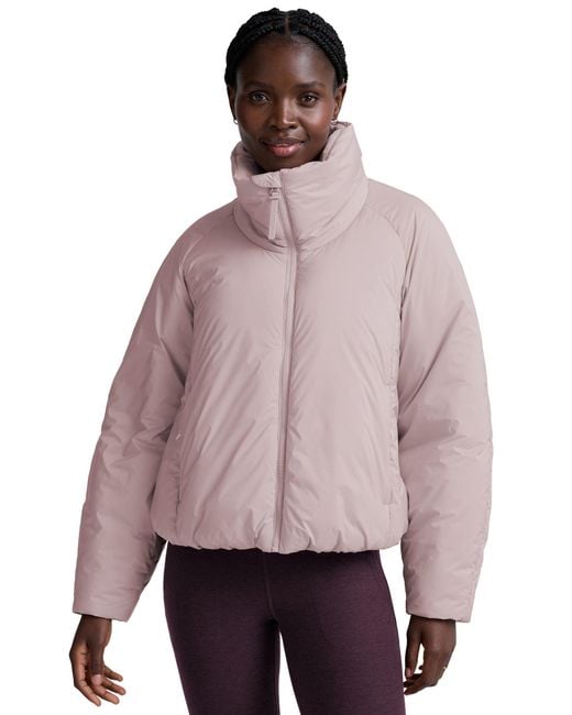 Beyond Yoga Purple Women's Warm Up Puffer Jacket