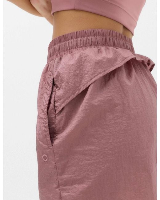 GOODMOVE Purple Women's Shimmer Double Layer Running Shorts