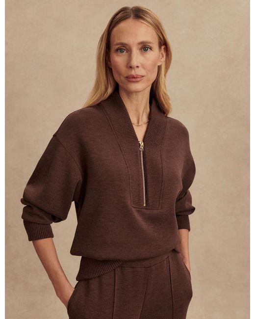 Varley Brown Women's Sally Half Zip Sweat