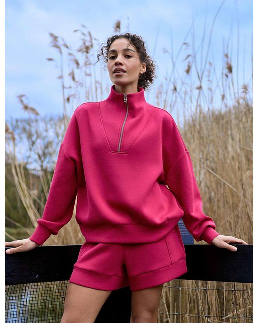 Varley Red Women's Hawley Half Zip Sweat