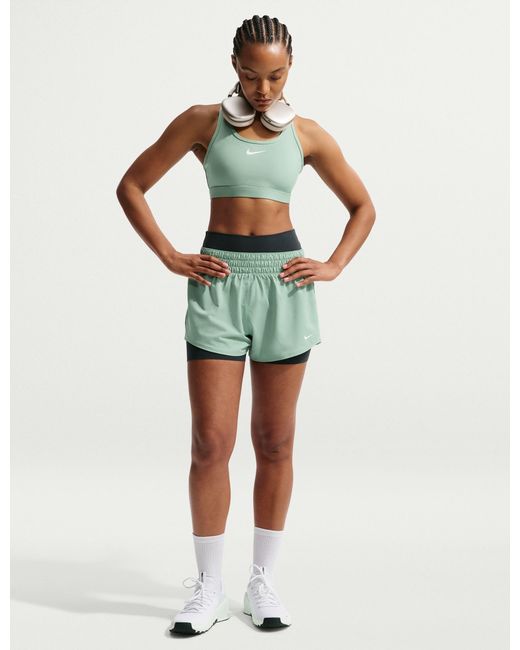 Nike Green Women's One Dri-fit 3" Brief-lined Shorts