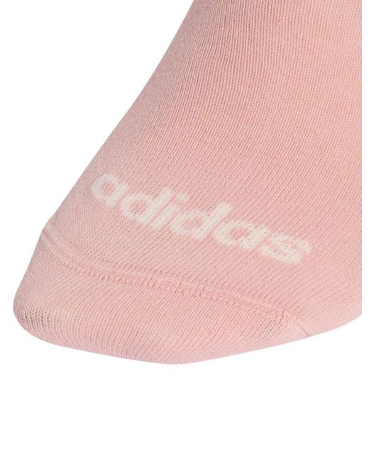 Adidas Pink Women's Thin Linear Low-cut Socks 3 Pairs