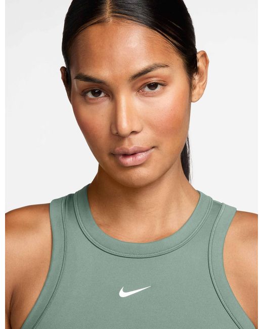 Nike Green Women's One Fitted Dri-fit Cropped Tank Top