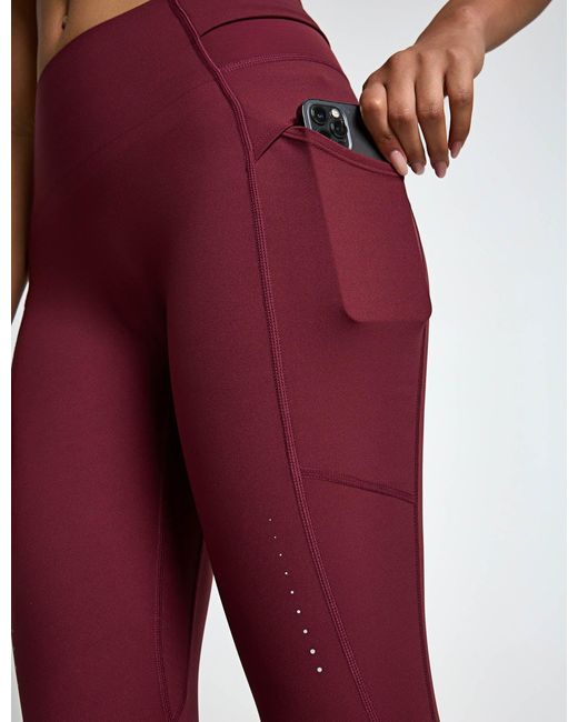 Sweaty Betty Red Women's Runner's High Power 7/8 leggings