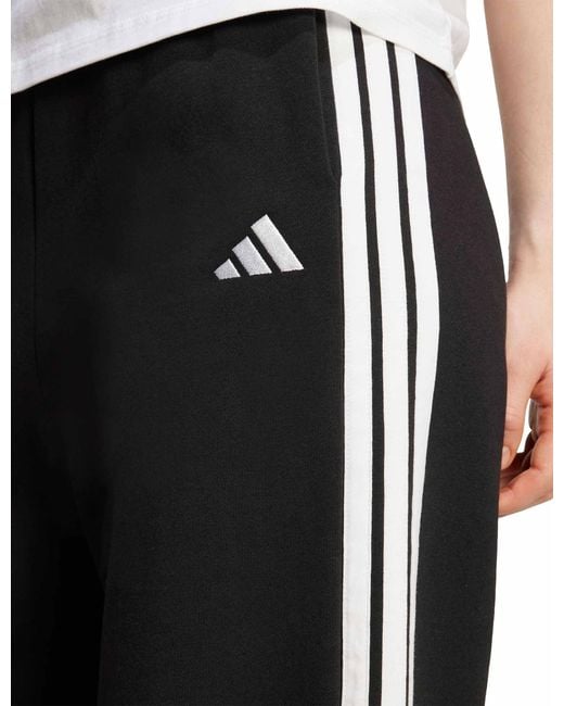 Adidas Black Women's 3-stripes Fleece Wide Pant