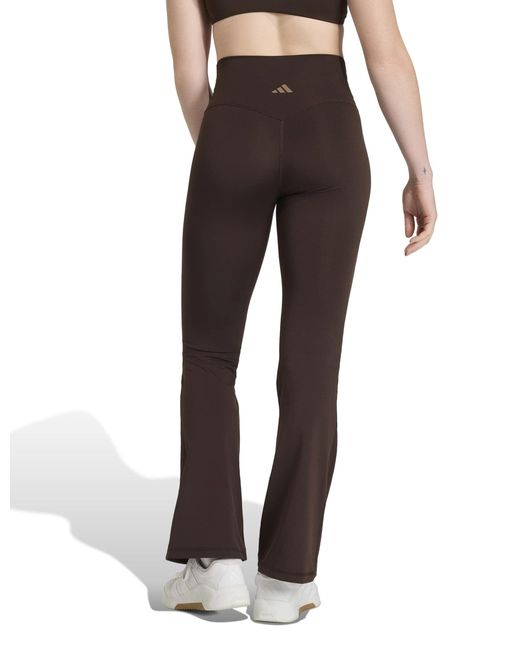 Adidas Brown Women's 3 Stripes Studio All Me Flare X-over leggings