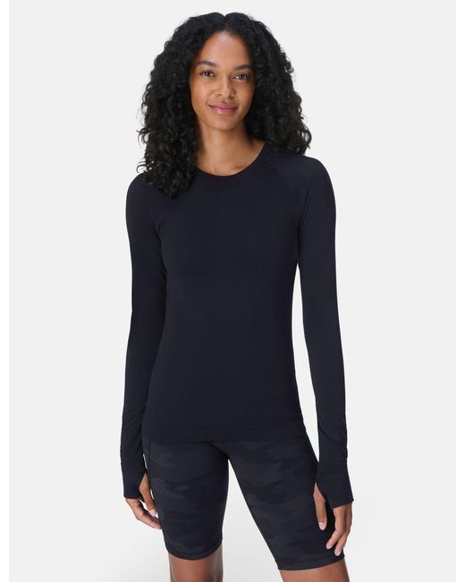 Sweaty Betty Blue Women's Athlete Seamless Gym Long Sleeve Top