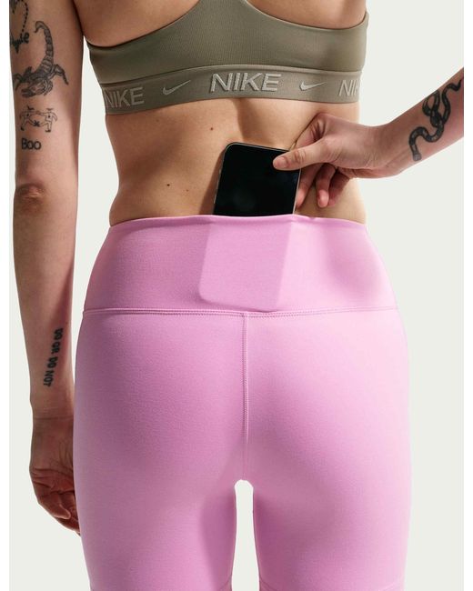 Nike Pink Women's One High Waisted 5" Biker Shorts