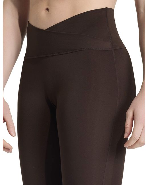 Adidas Brown Women's 3 Stripes Studio All Me Flare X-over leggings