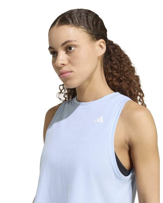 Adidas Blue Women's Train Essentials Boxy Workout Tank Top
