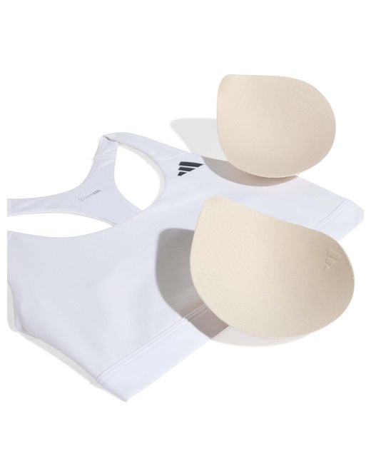 Adidas Blue Women's Optime Essentials Workout Medium Support Sports Bra