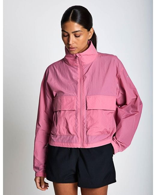 Columbia Pink Women's Paracutie Cropped Cargo Windbreaker
