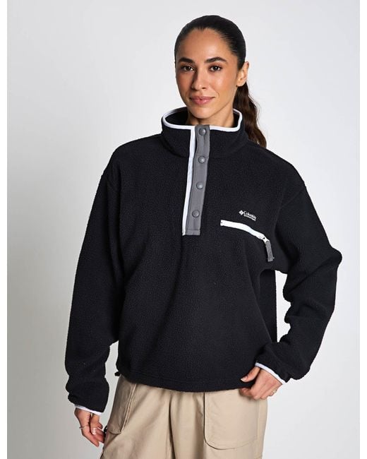 Columbia Blue Women's Helvetia Ii Cropped Sherpa Half Snap Fleece