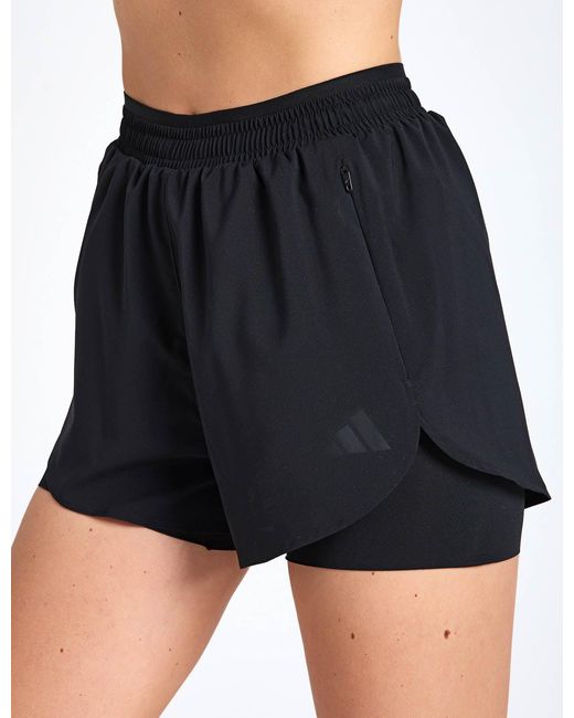 Adidas Black Women's D4t Workout Go To 2in1 Shorts