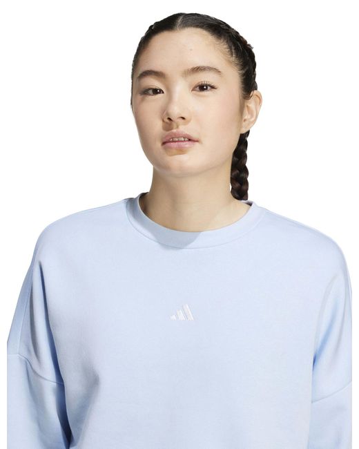 Adidas Blue Women's Essentials Small Logo Feelcozy Sweatshirt