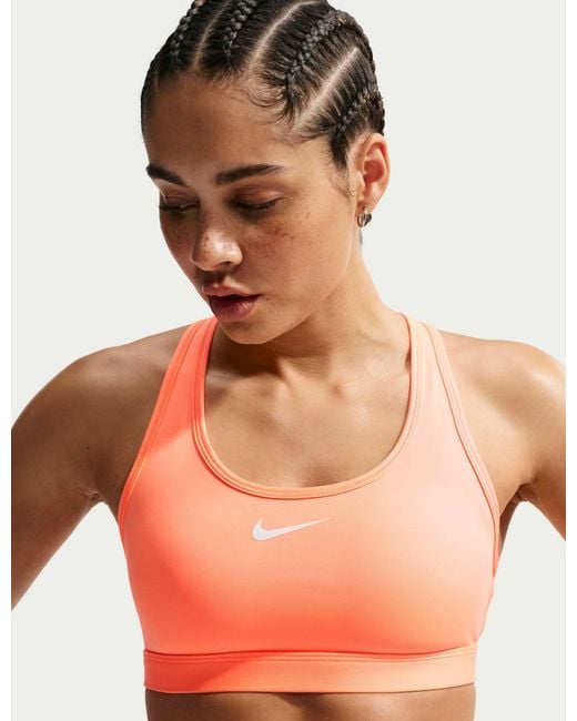 Nike Orange Women's Swoosh Medium Support Sports Bra