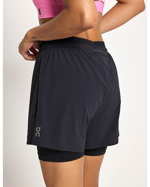 On Shoes Blue Women's 3" Performance 2-in-1 Shorts