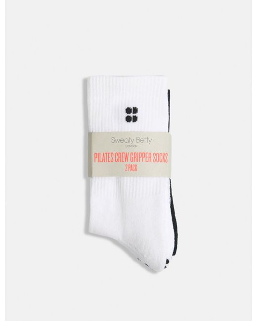Sweaty Betty Black Women's Pilates Crew Gripper Sock 2 Pack