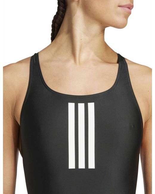 Adidas Black Women's 3-stripes V-back Swimsuit