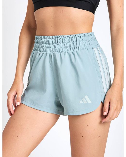 Adidas Blue Women's Pacer Workout Woven High Rise Shorts