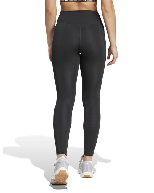 Adidas Black Women's Optime Essentials Stash Pocket Full-length leggings