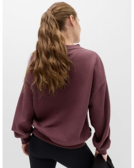 GOODMOVE Purple Women's Cotton Rich Oversized Sweatshirt