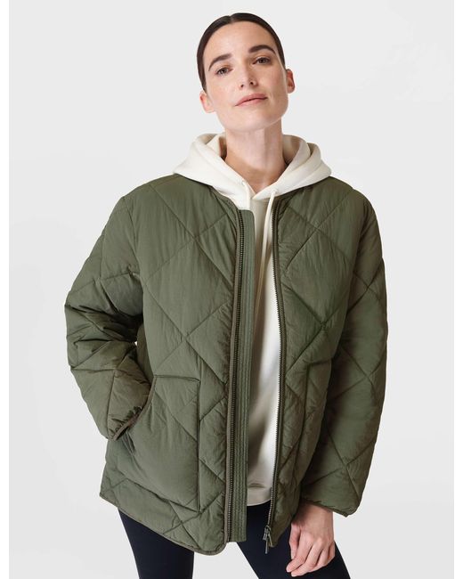 Sweaty Betty Green On The Move Quilted Jacket