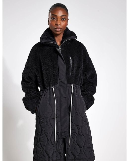 Varley Black Walsh Quilt Sherpa Coat