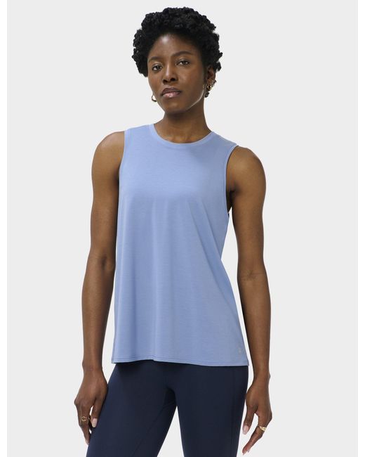 Sweaty Betty Blue Women's Soft Flow Studio Open Back Tank Top