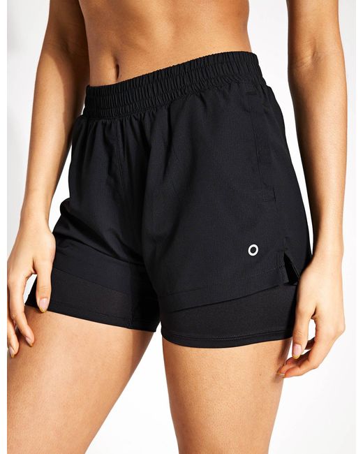 GOODMOVE Black Women's Layered Stormwear Shorts