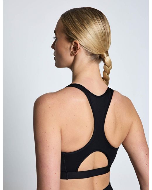 Adidas Blue Women's Optime Essentials Workout 3-stripes Medium Support Sports Bra