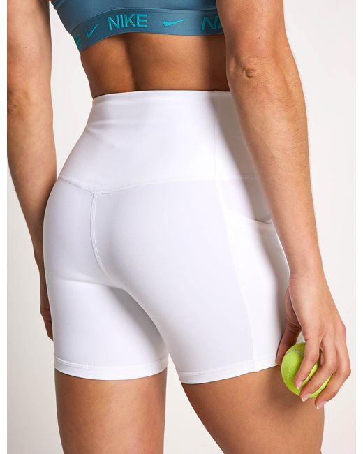 Nike White Women's Court Dri-fit Tennis Shorts With Pockets