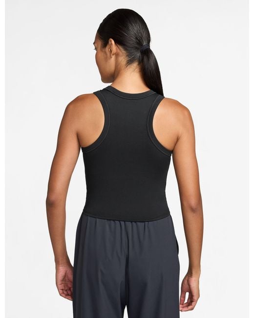 Nike Blue Women's One Fitted Dri-fit Cropped Tank Top