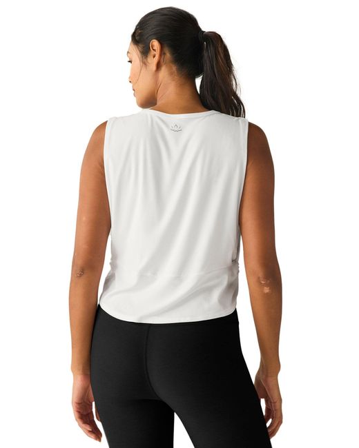 Beyond Yoga White Women's Featherweight Side Note Twist Tank