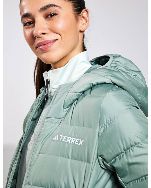 Adidas Green Terrex Multi Light Down Hooded Jacket