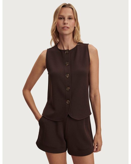 Varley Brown Women's Josie Button-through Tank
