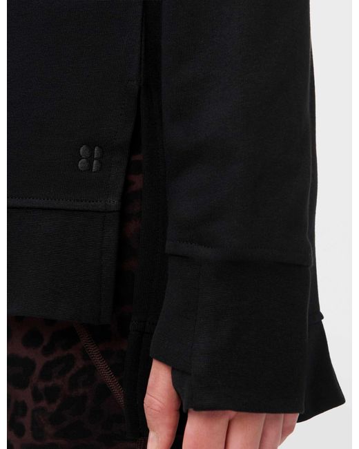 Sweaty Betty Black Women's After Class Open Back Tie Sweatshirt